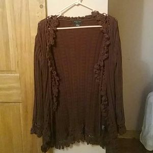 Heavy brown knit cardigan